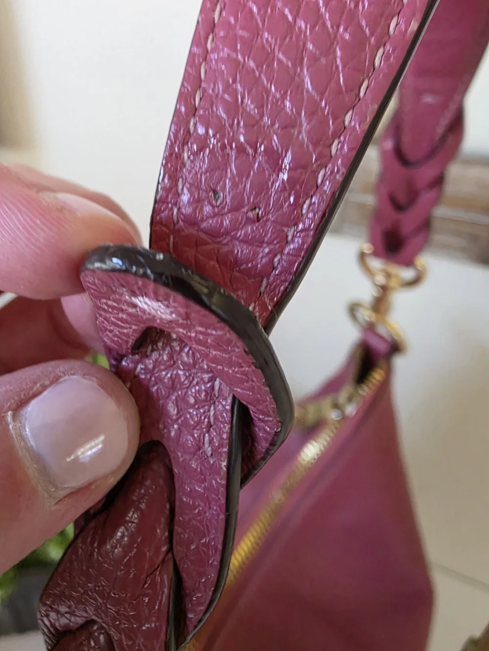 Coach Abby Duffle Shoulder Crossbody Bag Rose Berry Pebbled Leather Heart Charm